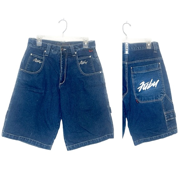 FUBU Other - Y2K FUBU Embroidered Denim Shorts 30